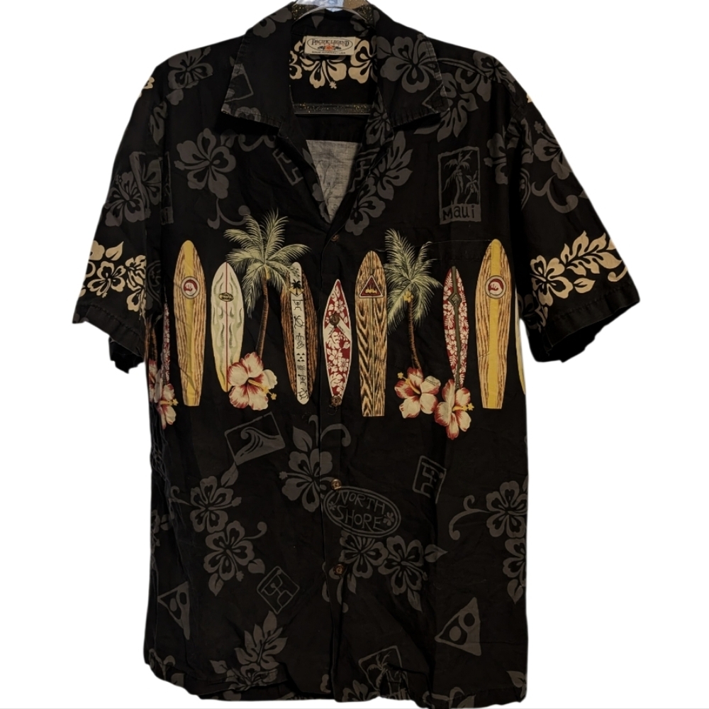 Vintage Men's Winnie Fashion Surf AOP All Over Button  Hawaiian Shirt Size L USA